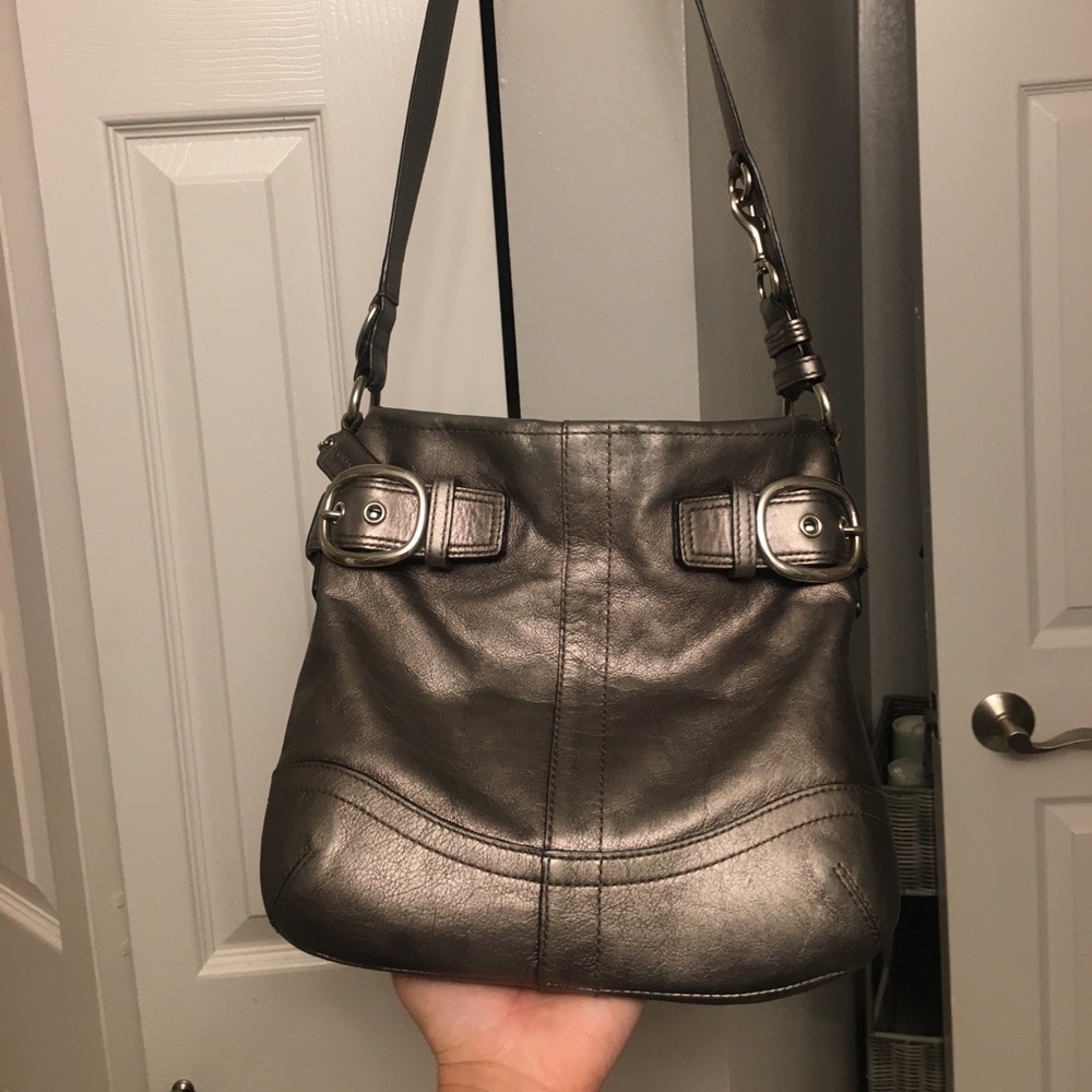 Coach Crossbody with Buckles - Gunmetal/Gray